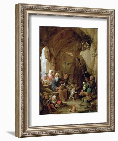 The Temptation of St. Anthony in a Rocky Cavern-David Teniers the Younger-Framed Giclee Print