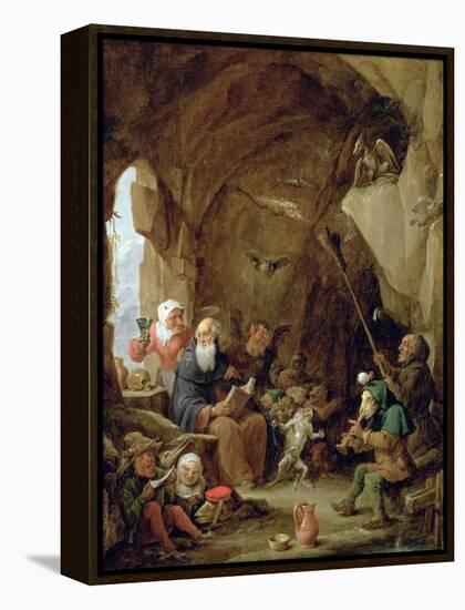 The Temptation of St. Anthony in a Rocky Cavern-David Teniers the Younger-Framed Premier Image Canvas