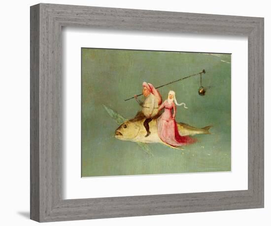 The Temptation of St. Anthony, Right Hand Panel, Detail of a Couple Riding a Fish-Hieronymus Bosch-Framed Premium Giclee Print