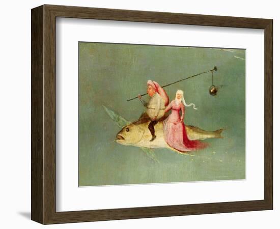 The Temptation of St. Anthony, Right Hand Panel, Detail of a Couple Riding a Fish-Hieronymus Bosch-Framed Premium Giclee Print