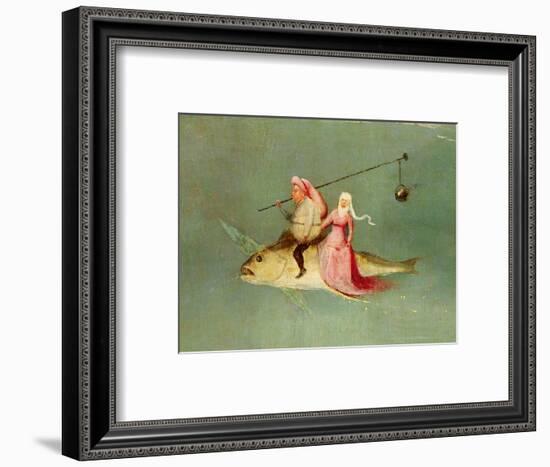 The Temptation of St. Anthony, Right Hand Panel, Detail of a Couple Riding a Fish-Hieronymus Bosch-Framed Premium Giclee Print