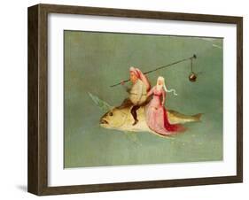 The Temptation of St. Anthony, Right Hand Panel, Detail of a Couple Riding a Fish-Hieronymus Bosch-Framed Giclee Print