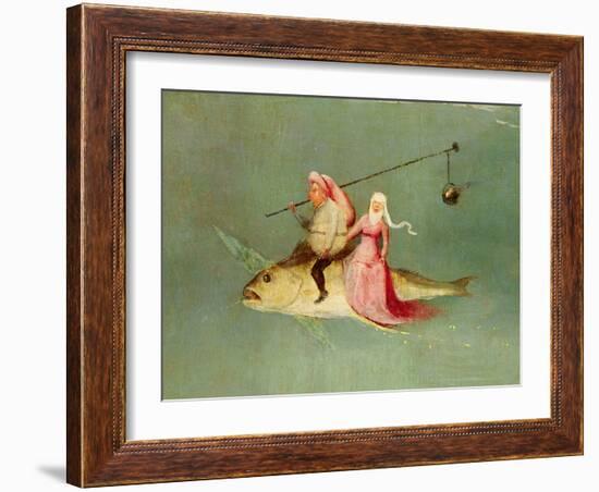 The Temptation of St. Anthony, Right Hand Panel, Detail of a Couple Riding a Fish-Hieronymus Bosch-Framed Giclee Print