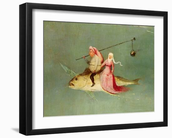 The Temptation of St. Anthony, Right Hand Panel, Detail of a Couple Riding a Fish-Hieronymus Bosch-Framed Giclee Print