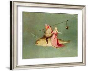 The Temptation of St. Anthony, Right Hand Panel, Detail of a Couple Riding a Fish-Hieronymus Bosch-Framed Giclee Print