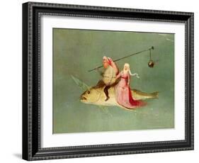 The Temptation of St. Anthony, Right Hand Panel, Detail of a Couple Riding a Fish-Hieronymus Bosch-Framed Giclee Print