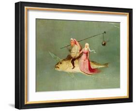 The Temptation of St. Anthony, Right Hand Panel, Detail of a Couple Riding a Fish-Hieronymus Bosch-Framed Giclee Print