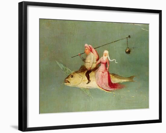 The Temptation of St. Anthony, Right Hand Panel, Detail of a Couple Riding a Fish-Hieronymus Bosch-Framed Giclee Print