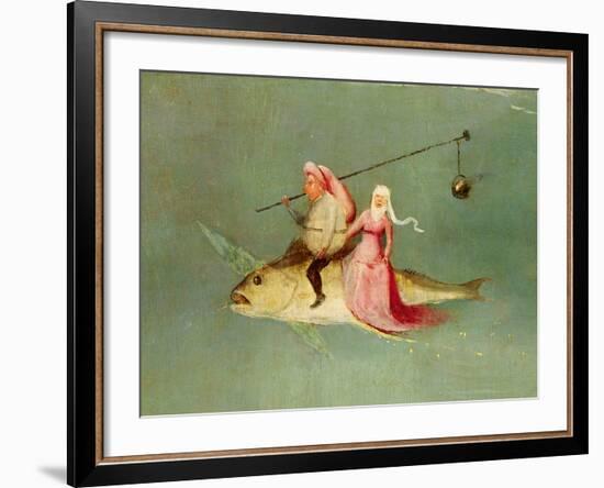 The Temptation of St. Anthony, Right Hand Panel, Detail of a Couple Riding a Fish-Hieronymus Bosch-Framed Giclee Print