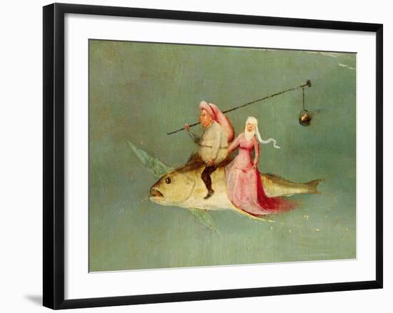 The Temptation of St. Anthony, Right Hand Panel, Detail of a Couple Riding a Fish-Hieronymus Bosch-Framed Giclee Print