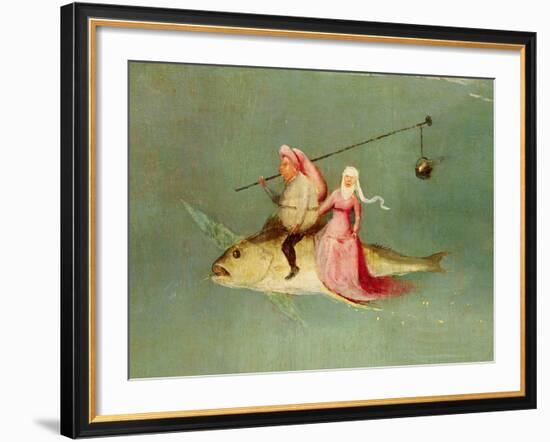 The Temptation of St. Anthony, Right Hand Panel, Detail of a Couple Riding a Fish-Hieronymus Bosch-Framed Giclee Print