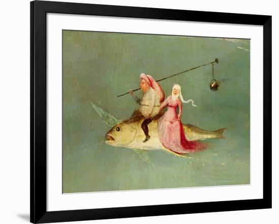 The Temptation of St. Anthony, Right Hand Panel, Detail of a Couple Riding a Fish-Hieronymus Bosch-Framed Giclee Print