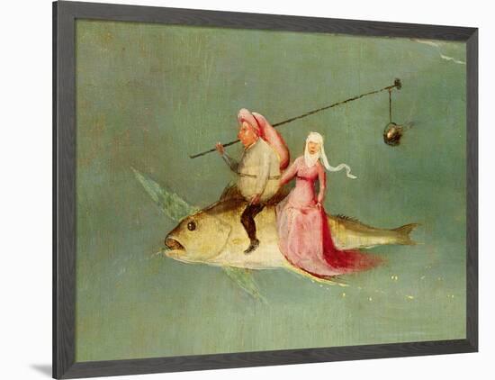 The Temptation of St. Anthony, Right Hand Panel, Detail of a Couple Riding a Fish-Hieronymus Bosch-Framed Giclee Print