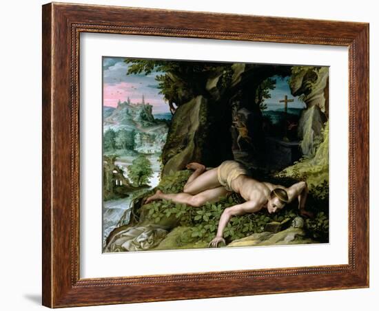 The Temptation of St. Benedict, C.1587-Alessandro Allori-Framed Giclee Print