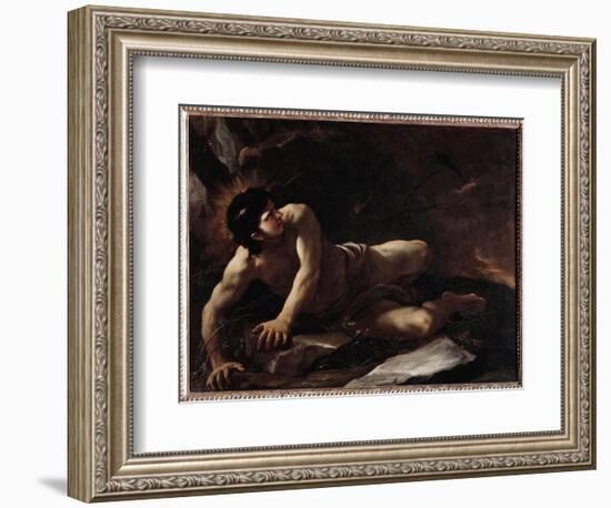 The Temptation of St Benedict, Who Throws Himself in the Bramble to Avoid Temptations) Painting by-Luca Giordano-Framed Giclee Print