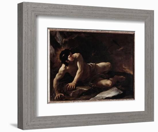 The Temptation of St Benedict, Who Throws Himself in the Bramble to Avoid Temptations) Painting by-Luca Giordano-Framed Giclee Print