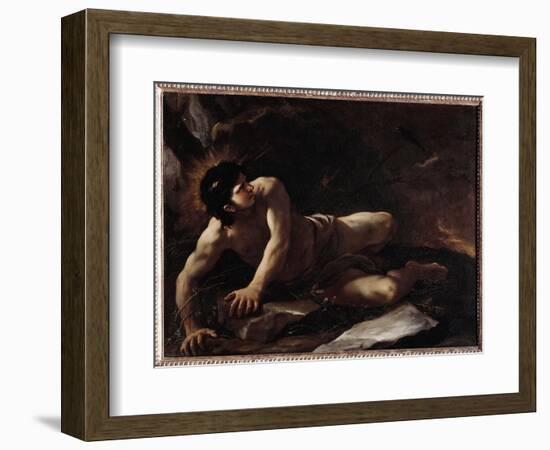 The Temptation of St Benedict, Who Throws Himself in the Bramble to Avoid Temptations) Painting by-Luca Giordano-Framed Giclee Print