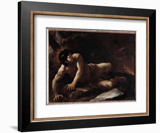The Temptation of St Benedict, Who Throws Himself in the Bramble to Avoid Temptations) Painting by-Luca Giordano-Framed Giclee Print