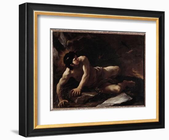 The Temptation of St Benedict, Who Throws Himself in the Bramble to Avoid Temptations) Painting by-Luca Giordano-Framed Giclee Print