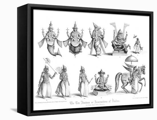 The Ten Abatars or Incarnations of Vishnu-A Thom-Framed Premier Image Canvas
