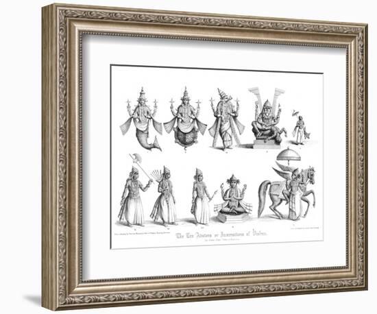 The Ten Abatars or Incarnations of Vishnu-A Thom-Framed Giclee Print