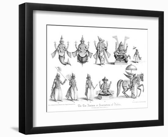 The Ten Abatars or Incarnations of Vishnu-A Thom-Framed Giclee Print