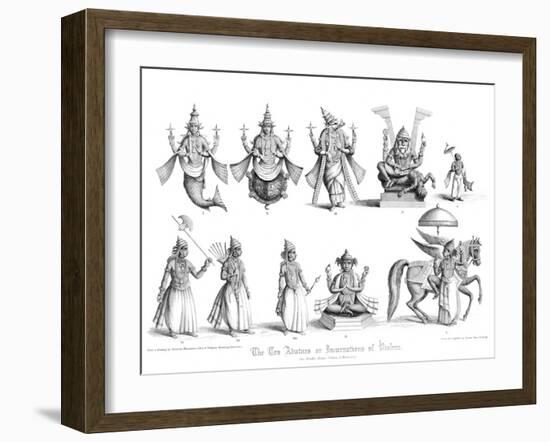 The Ten Abatars or Incarnations of Vishnu-A Thom-Framed Giclee Print