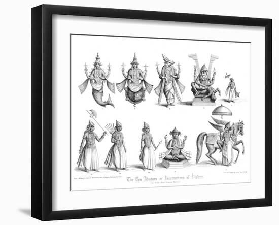 The Ten Abatars or Incarnations of Vishnu-A Thom-Framed Giclee Print