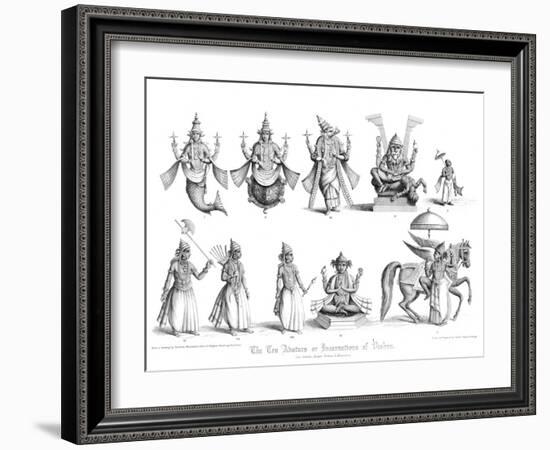 The Ten Abatars or Incarnations of Vishnu-A Thom-Framed Giclee Print