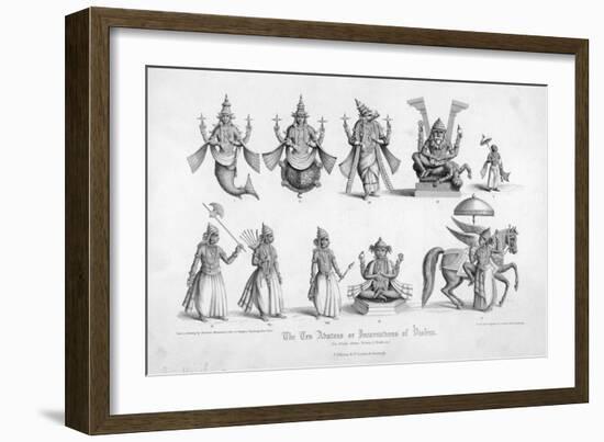 The Ten Avatars (Incarnations) of Vishnu-null-Framed Art Print