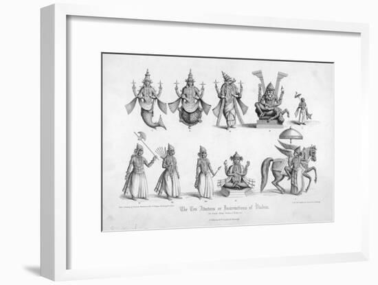 The Ten Avatars (Incarnations) of Vishnu-null-Framed Art Print