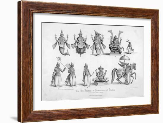 The Ten Avatars (Incarnations) of Vishnu-null-Framed Art Print