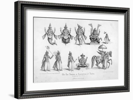 The Ten Avatars (Incarnations) of Vishnu-null-Framed Art Print