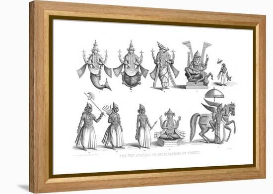 The Ten Avatars or Incarnations of Vishnu, C1880-null-Framed Premier Image Canvas