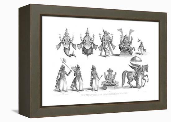 The Ten Avatars or Incarnations of Vishnu, C1880-null-Framed Premier Image Canvas