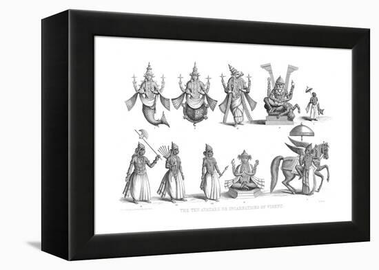 The Ten Avatars or Incarnations of Vishnu, C1880-null-Framed Premier Image Canvas