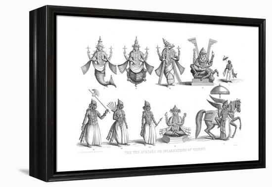 The Ten Avatars or Incarnations of Vishnu, C1880-null-Framed Premier Image Canvas