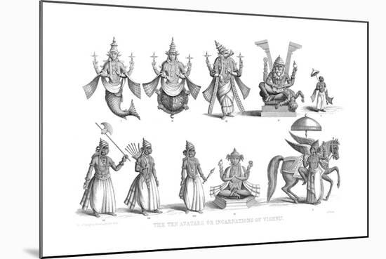 The Ten Avatars or Incarnations of Vishnu, C1880-null-Mounted Giclee Print