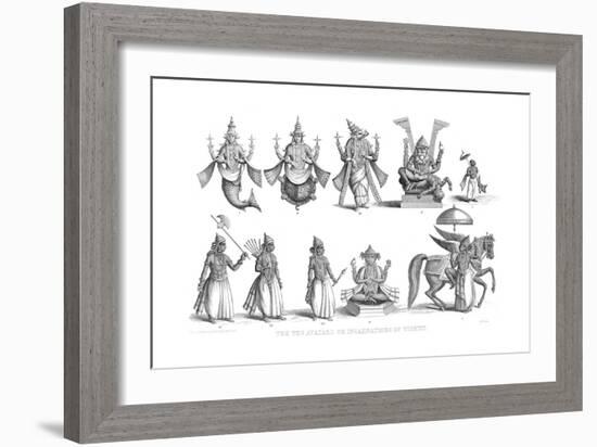 The Ten Avatars or Incarnations of Vishnu, C1880-null-Framed Giclee Print
