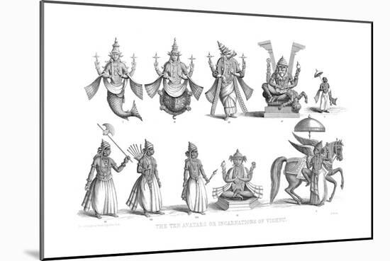 The Ten Avatars or Incarnations of Vishnu, C1880-null-Mounted Giclee Print