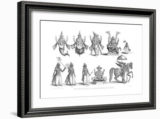 The Ten Avatars or Incarnations of Vishnu, C1880-null-Framed Giclee Print