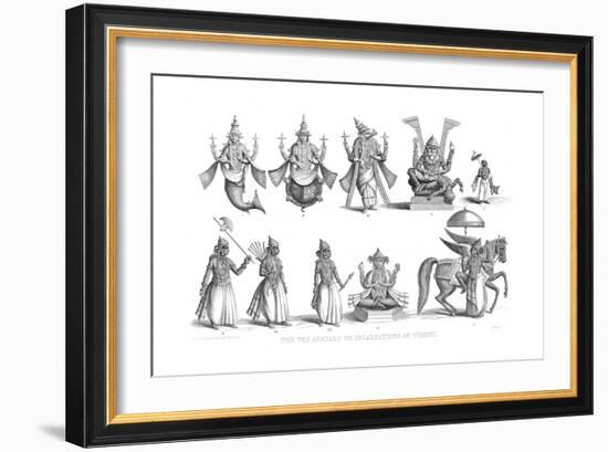 The Ten Avatars or Incarnations of Vishnu, C1880-null-Framed Giclee Print