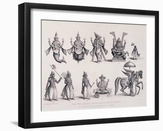 The Ten Avatars or Incarnations of Vishnu, Engraved by A. Thorn, from 'World Religion', Published…-null-Framed Giclee Print