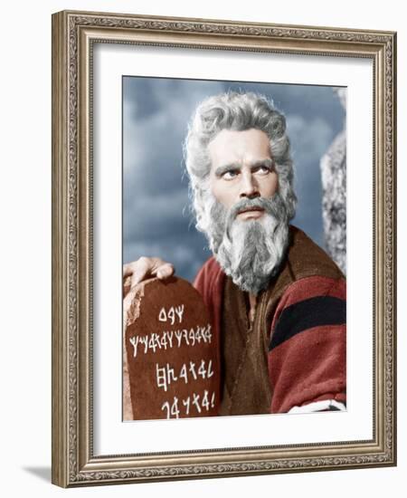 The Ten Commandment's, Charlton Heston, 1956-null-Framed Photo