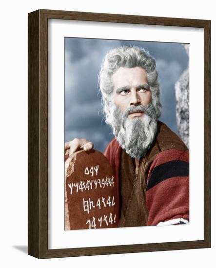 The Ten Commandment's, Charlton Heston, 1956-null-Framed Photo