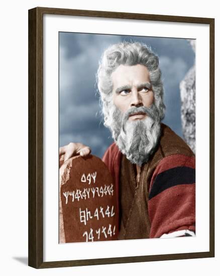 The Ten Commandment's, Charlton Heston, 1956-null-Framed Photo