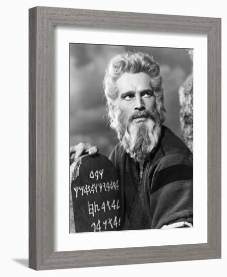 The Ten Commandments, Charlton Heston, 1956-null-Framed Photo