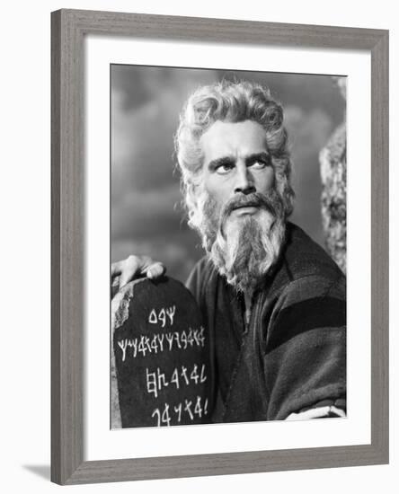 The Ten Commandments, Charlton Heston, 1956-null-Framed Photo