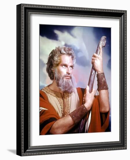 The Ten Commandments, Charlton Heston, 1956-null-Framed Photo