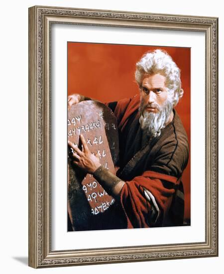 The Ten Commandments, Charlton Heston, 1956-null-Framed Photo